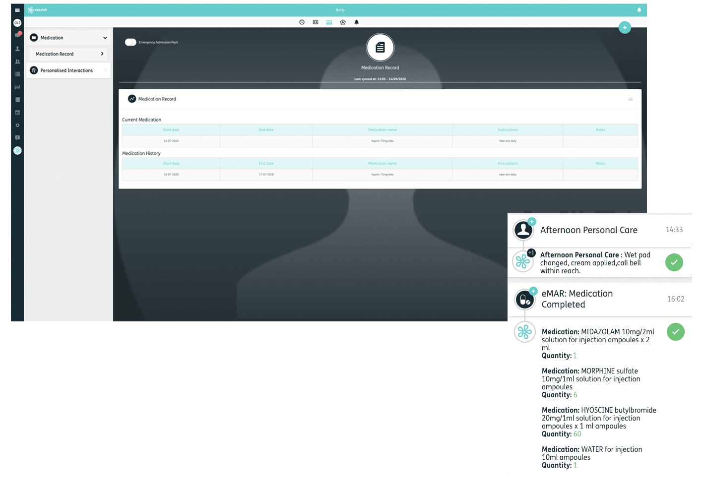 Digital care software: Personal care