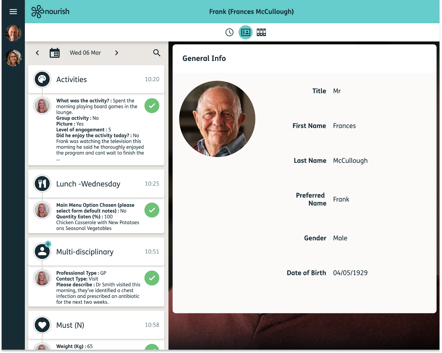 Better Care at Home Family Portal screen