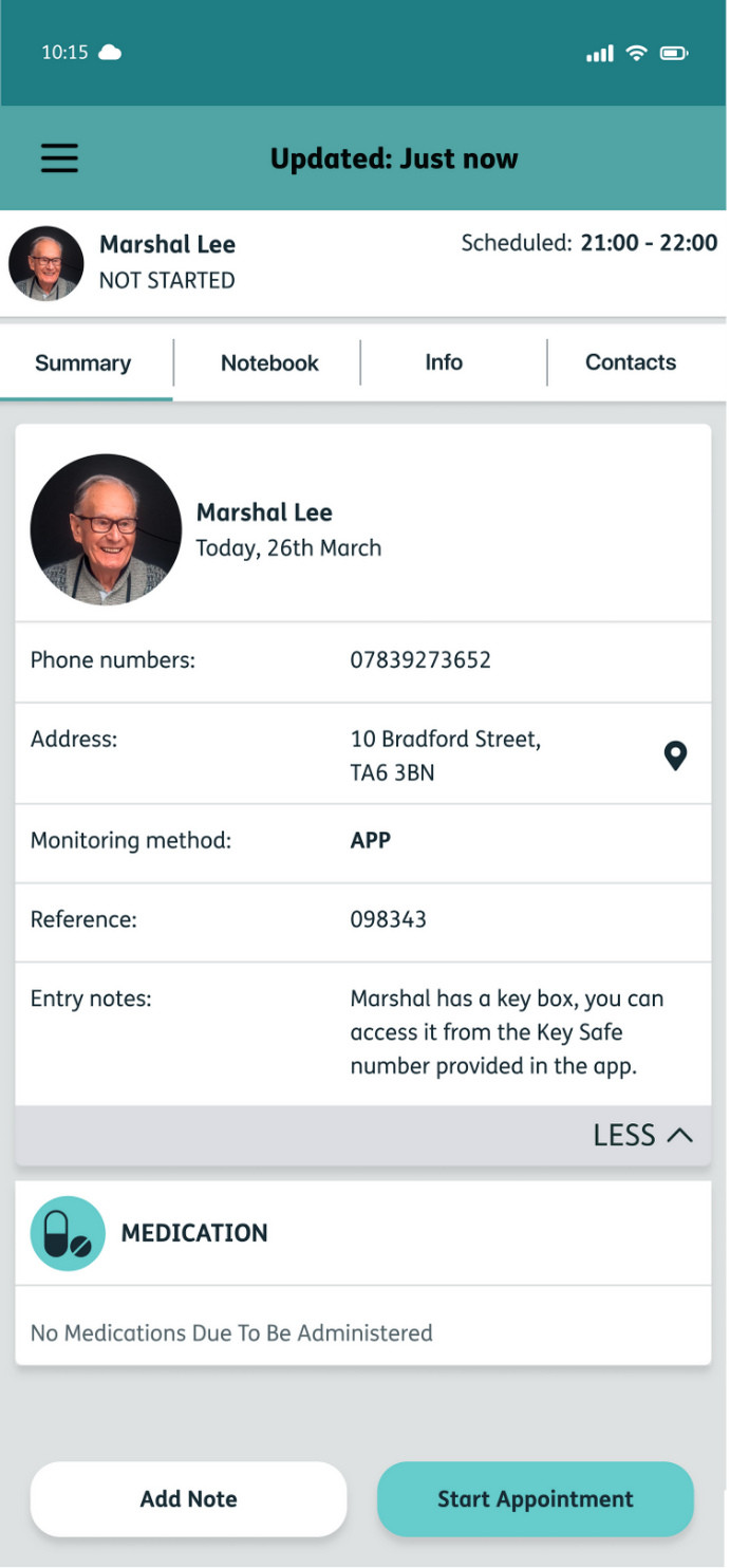 Nourish Empower electronic call monitoring mobile screen