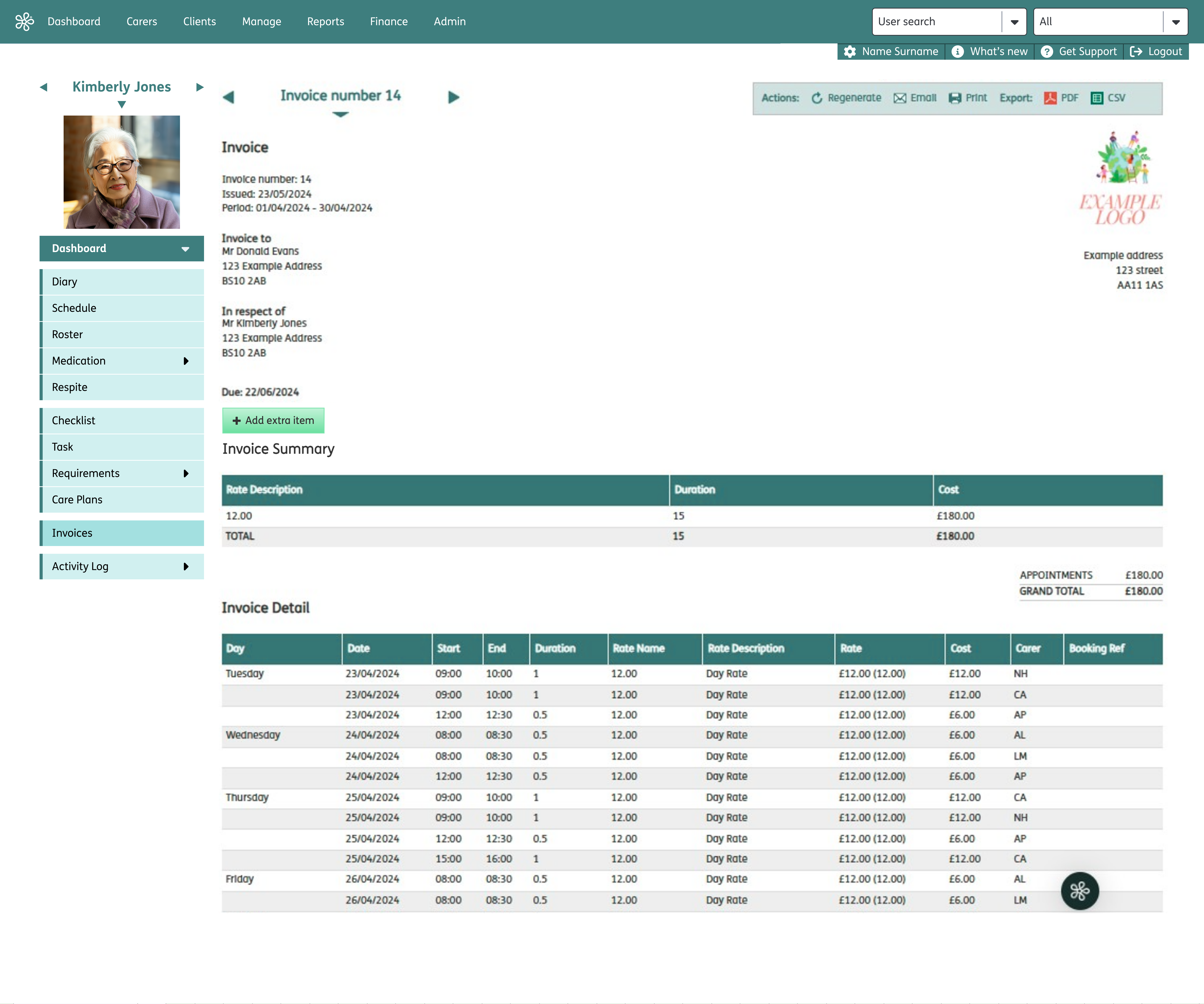 The Nourish Empower finance desktop screen