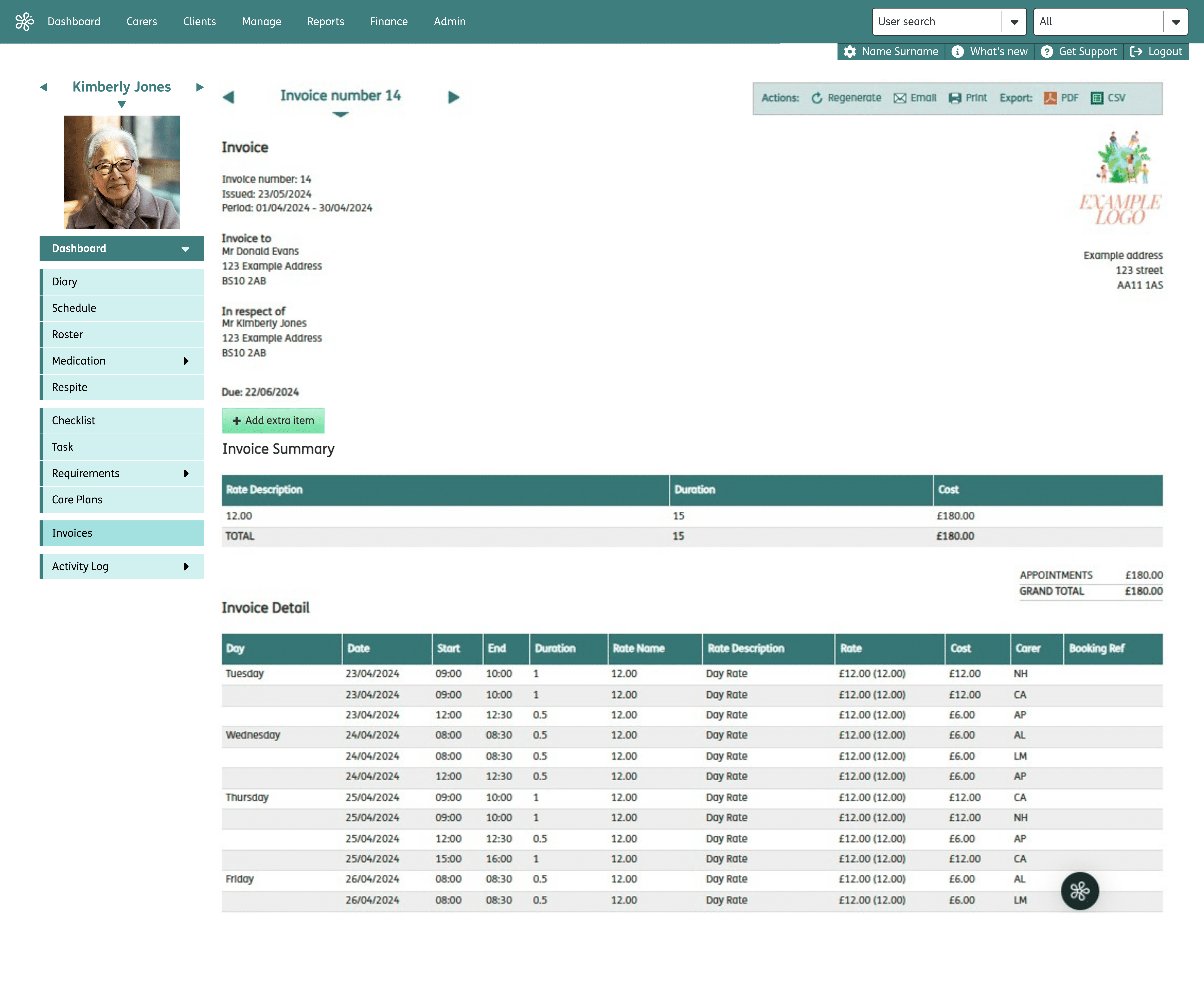 The Nourish Empower finance desktop screen