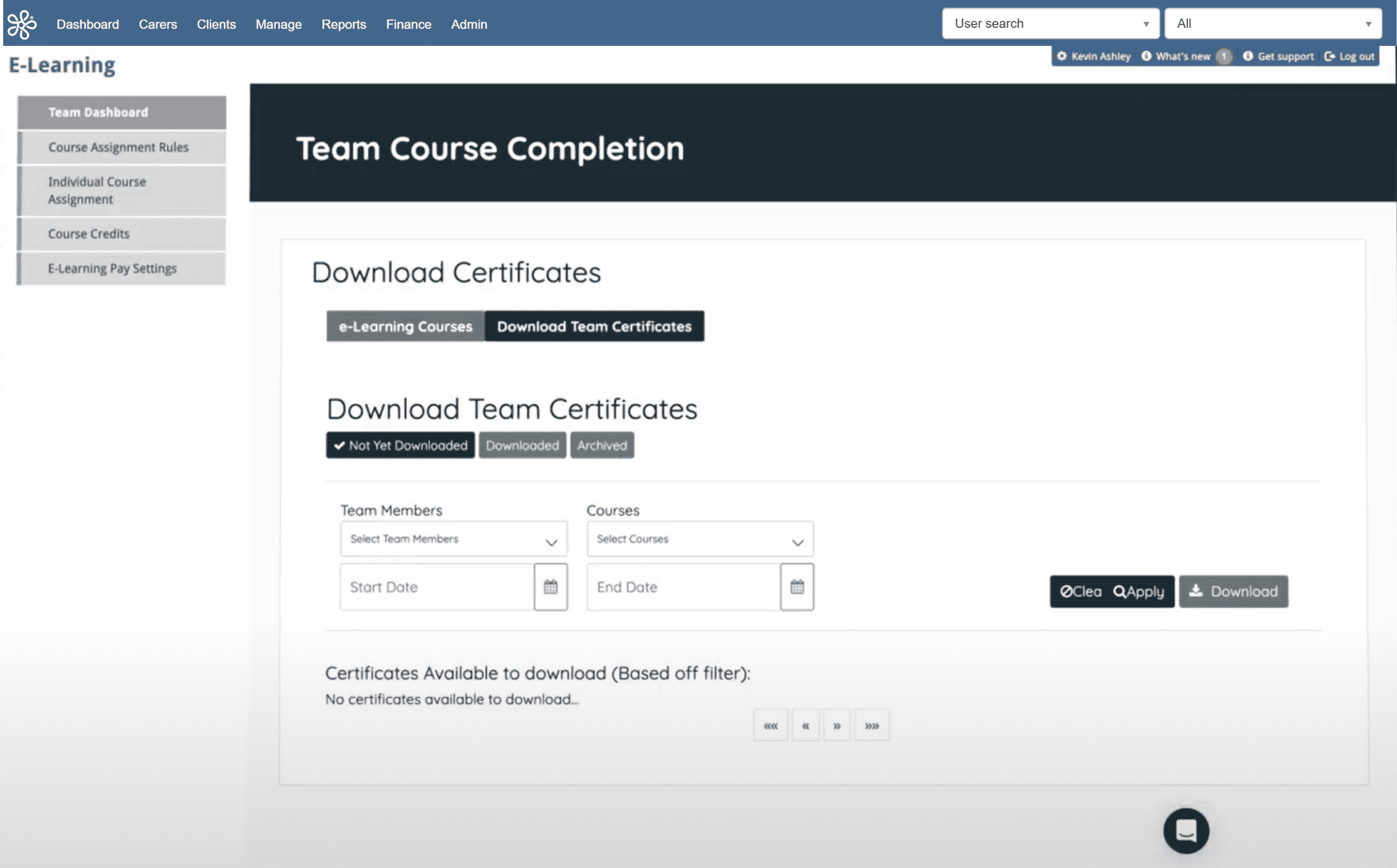 Nourish eLearning certificates