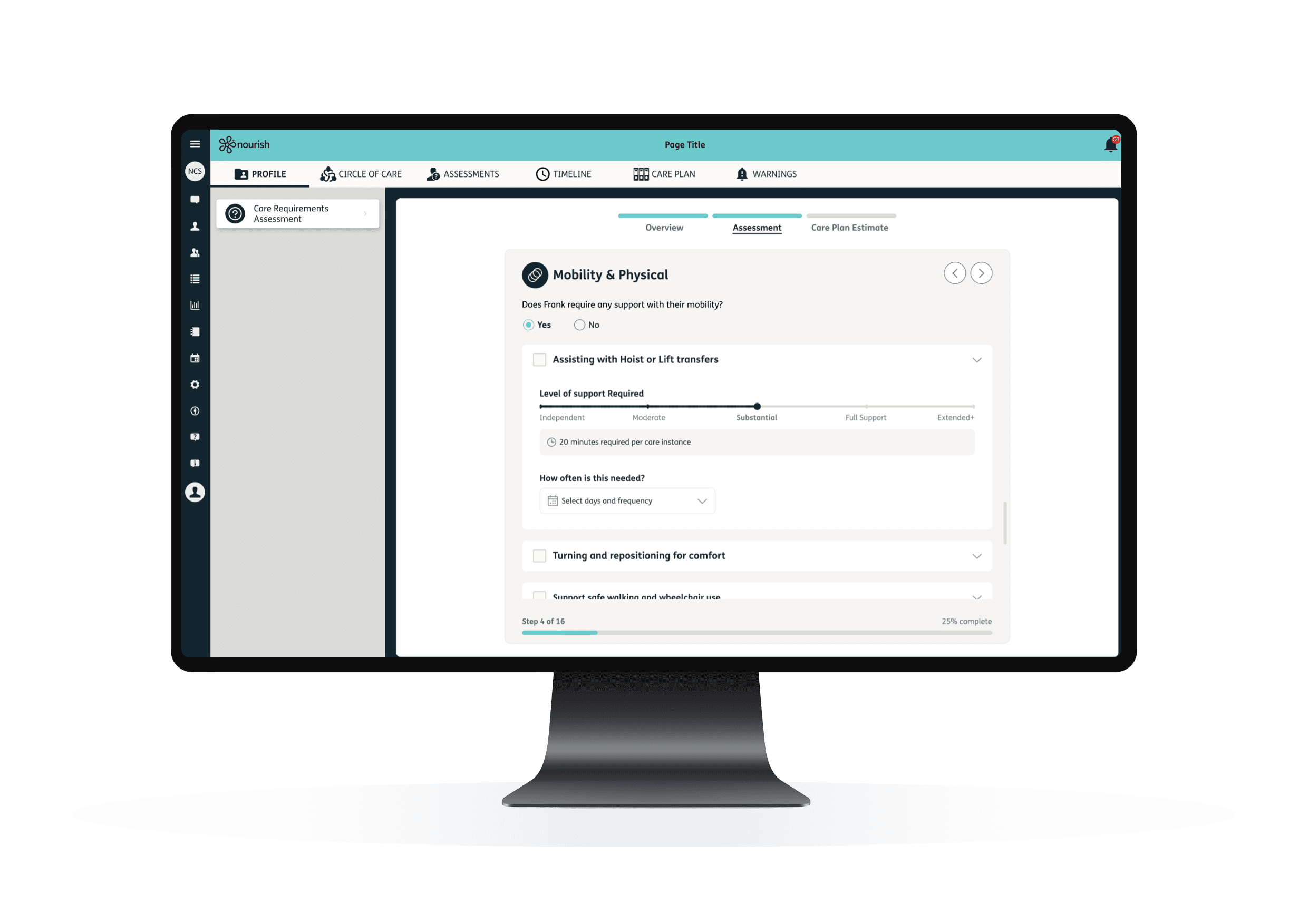 Nourish Transparency on a desktop screen
