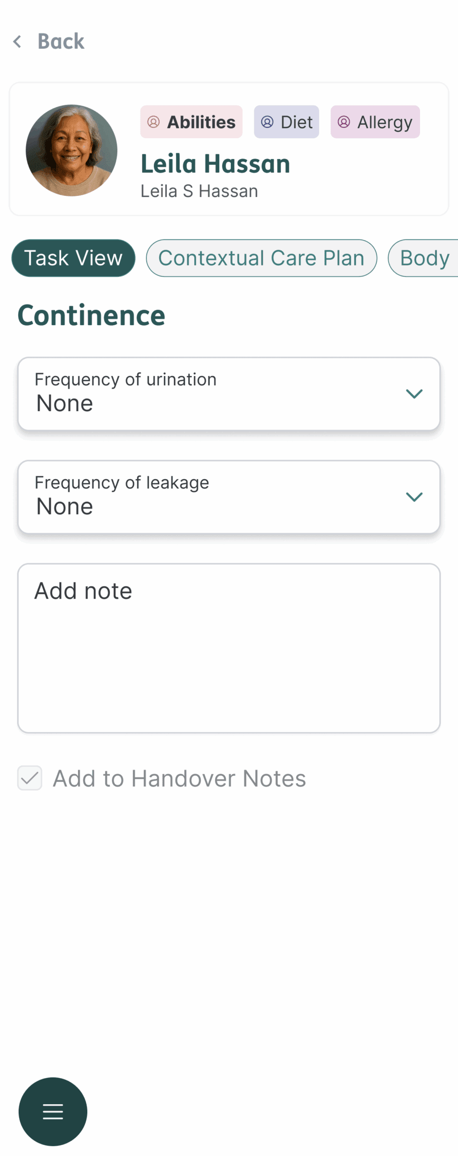 Care assessments as viewed on the next-generation Better Care at Home app